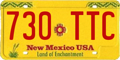 NM license plate 730TTC