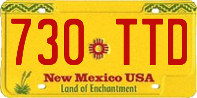 NM license plate 730TTD
