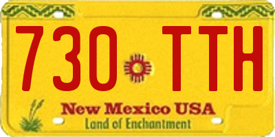 NM license plate 730TTH