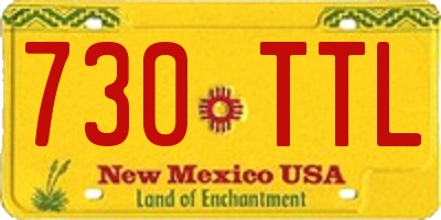NM license plate 730TTL