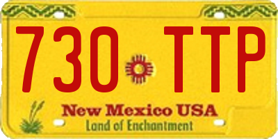 NM license plate 730TTP