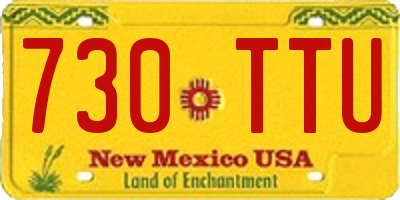 NM license plate 730TTU