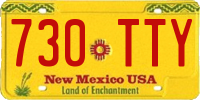 NM license plate 730TTY