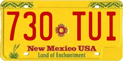 NM license plate 730TUI