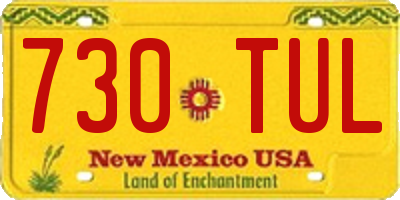 NM license plate 730TUL
