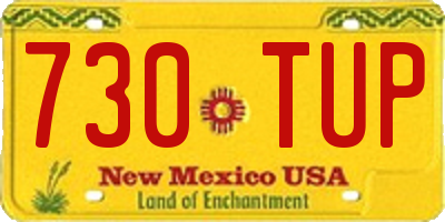 NM license plate 730TUP