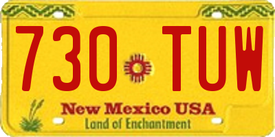 NM license plate 730TUW