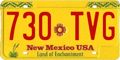 NM license plate 730TVG