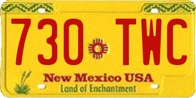 NM license plate 730TWC