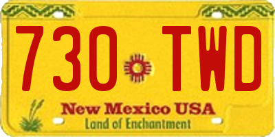 NM license plate 730TWD