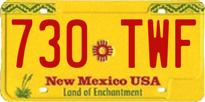 NM license plate 730TWF