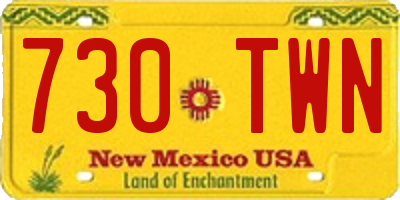 NM license plate 730TWN