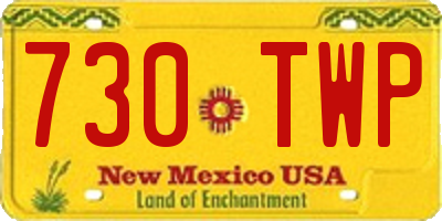 NM license plate 730TWP