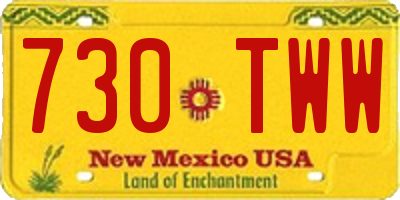 NM license plate 730TWW