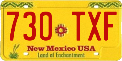 NM license plate 730TXF