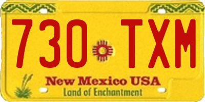 NM license plate 730TXM