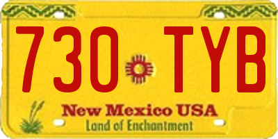 NM license plate 730TYB