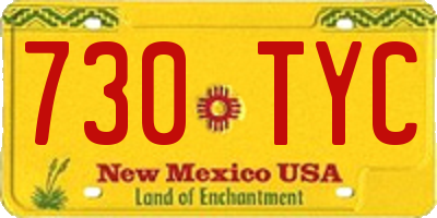 NM license plate 730TYC