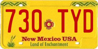 NM license plate 730TYD