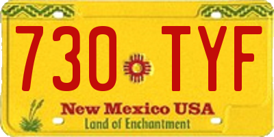 NM license plate 730TYF