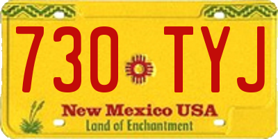 NM license plate 730TYJ