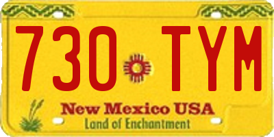 NM license plate 730TYM