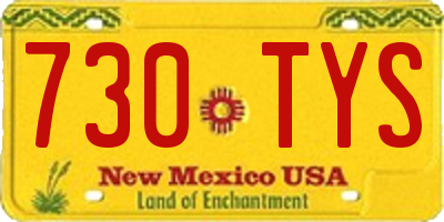 NM license plate 730TYS