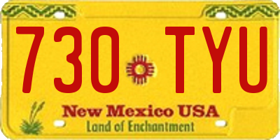 NM license plate 730TYU
