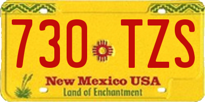 NM license plate 730TZS