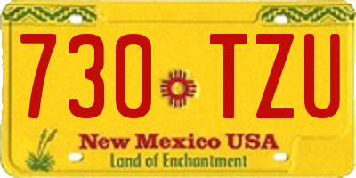 NM license plate 730TZU