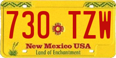 NM license plate 730TZW