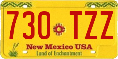 NM license plate 730TZZ