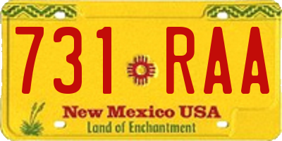 NM license plate 731RAA