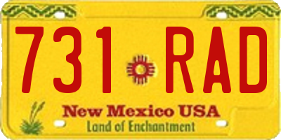 NM license plate 731RAD