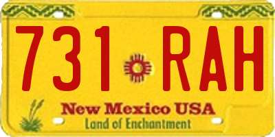 NM license plate 731RAH