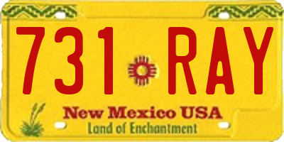 NM license plate 731RAY