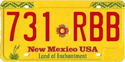 NM license plate 731RBB