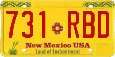NM license plate 731RBD