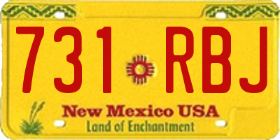 NM license plate 731RBJ