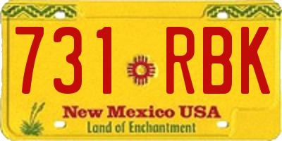 NM license plate 731RBK