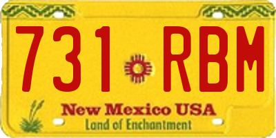 NM license plate 731RBM