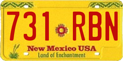 NM license plate 731RBN