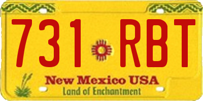 NM license plate 731RBT