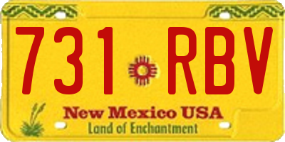 NM license plate 731RBV