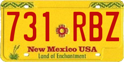 NM license plate 731RBZ
