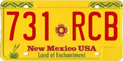 NM license plate 731RCB