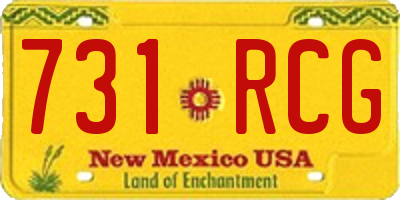 NM license plate 731RCG
