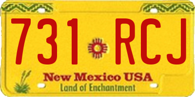 NM license plate 731RCJ
