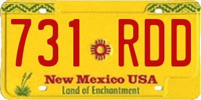 NM license plate 731RDD