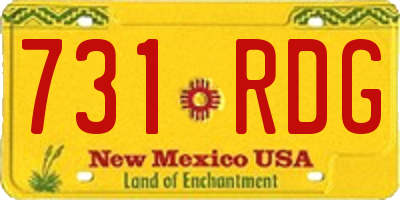NM license plate 731RDG